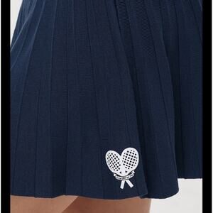 Juicy Couture Pleated Tennis Skirt Navy Blue Sparkly Rackets Mini NWT Size Small